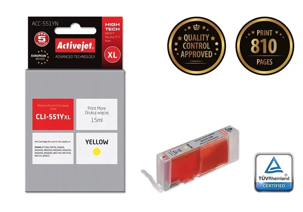 tusz-activejet-acc-551yn-canon-cli-551y-supreme-stan-nowy