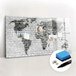 magnetyczna-tablica-duza-gabka-gratisy-sciana-z-cegiel-mapa-swiata-120x60