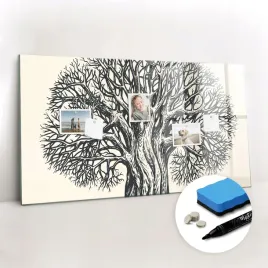 szklana-tablica-magnetyczna-gratisy-marker-duze-drzewo-natura-120x60-cm