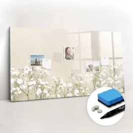 szklana-tablica-magnetyczna-nowoczesna-gratis-marker-kwitnace-kwiaty-120x60