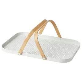 ikea-gronfisk-taca-z-uchwytem-bambus-bialy-46x30-cm