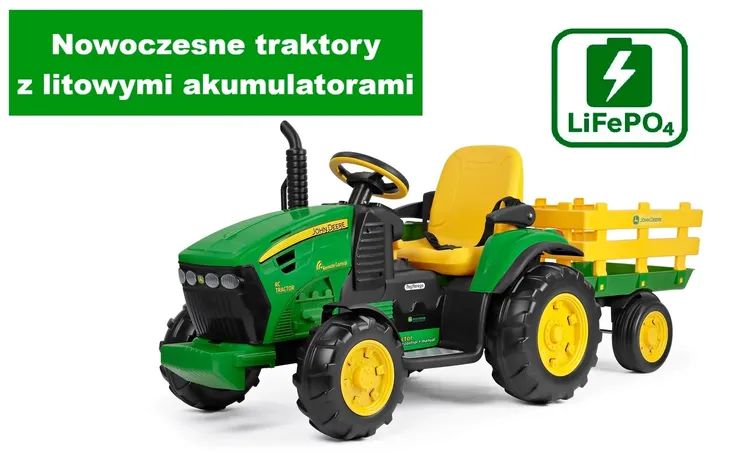PEG PEREGO JOHN DEERE GROUND FORCE traktor 12V Litowy Akumulator LiFePO4