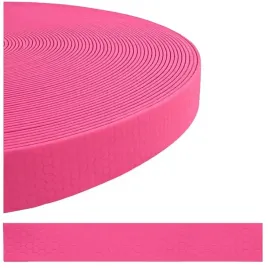 tasma-na-smycze-obroze-kantary-25mm-pcv-wodoodporna-hexa-rozowa-plaster-mio