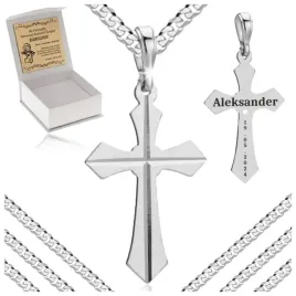 srebrny-lancuszek-pancerka-krzyzyk-pr-925-grawer-dla-chlopca-na-komunie