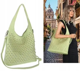 torebka-damska-worek-listonoszka-a4-shopper-z-cwiekami-modna-ch26-zielona