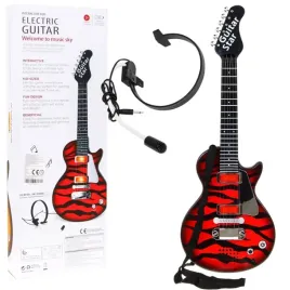 elektryczna-gitara-dla-dzieci-3-czerwony-sluchawki-z-mikrofonem-dzwiek