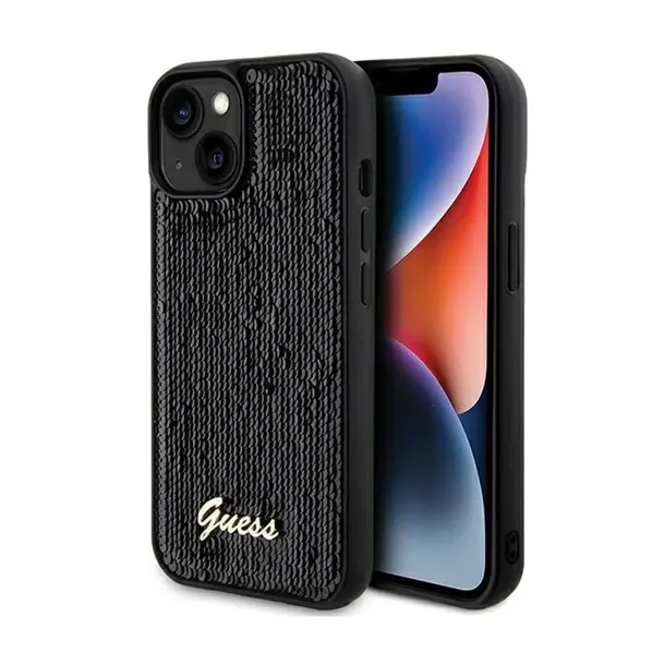guess-sequin-script-metal-etui-iphone-14-czarny