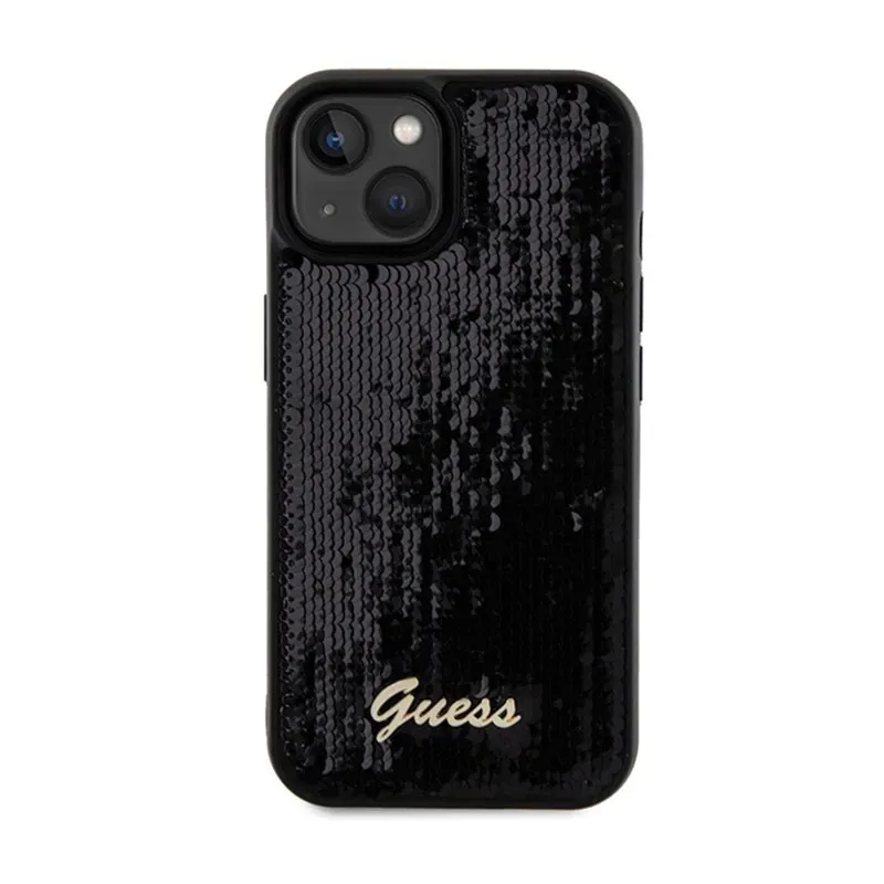 guess-sequin-script-metal-etui-iphone-14-czarny-stan-nowy