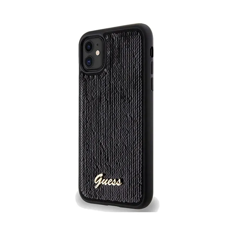 guess-sequin-script-metal-etui-iphone-11-czarny