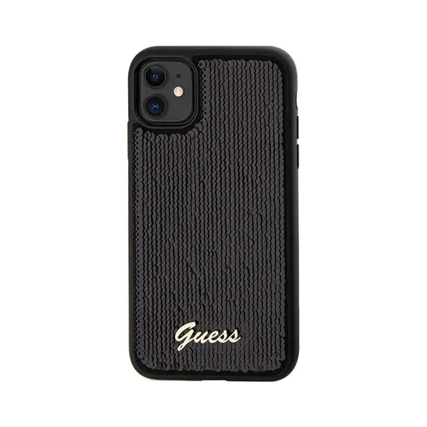 guess-sequin-script-metal-etui-iphone-11-czarny-stan-nowy