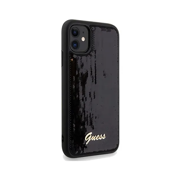 guess-sequin-script-metal-etui-iphone-11-czarny-stan-nowy