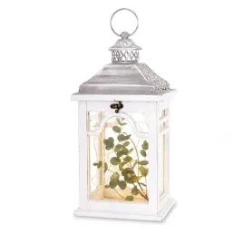 Zdjęcie produktu Stylowy rustykalny drewniany lampion biały świecznik duża latarnia 38cm