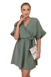sukienka-muslinowa-taliowana-khaki