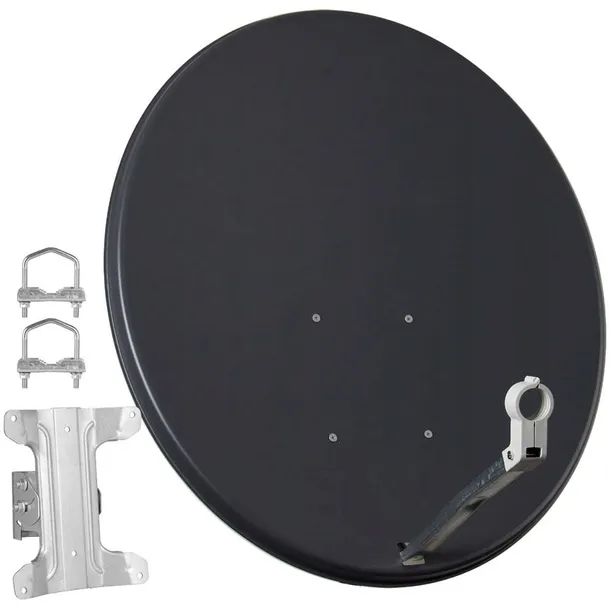 ANTENA SATELITARNA CZASZA TALERZ GRAFIT STALOWA MOCNA FULL HD 4K CORAB 90CM