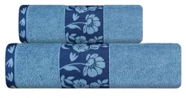 recznik-flora-kwiaty-70x140-lazurowy