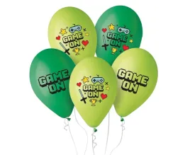 zielone-lateksowe-balony-game-on-dla-fana-gier-chlopca-30-cm-5-szt