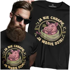 koszulka-meska-t-shirt-smieszna-ja-nie-chrapie-ja-wabie-dziki-z-nadrukiem