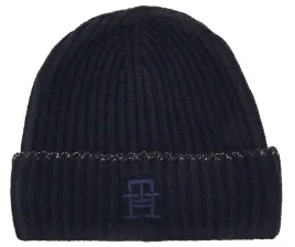 czapka-zimowa-tommy-hilfiger-damska-granatowa-z-welna-i-kaszmirem