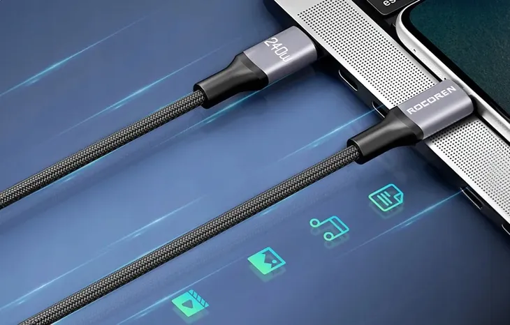kabel-usb-c-do-usb-c-rocoren-retro-pd-240w-3m-zgodnosc-ze-standardem-quick-charge-4-0