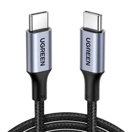 ugreen-kabel-przewod-usb-c-do-usb-c-typ-c-qc-4-0-pd-100w-05m-w-oplocie