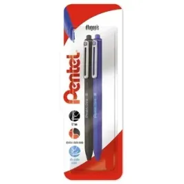 pentel-dlugopis-izee-bx467-czarny-niebieski-2-sztuki-blister
