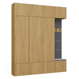 garderoba-przedpokoj-200-cm-szafa-wieszak-szafka-z-siedziskiem-dab-artisan