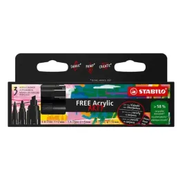 marker-free-acrylic-3szt-czarny-stabilo