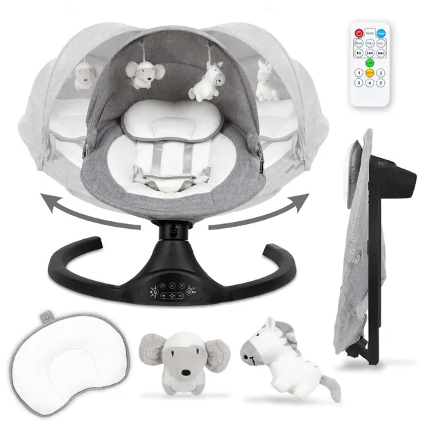 Bujaczek Leżaczek Elektryczny 2W1 Kidwell Luxi Bluetooth Melange/black