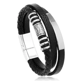 skorzana-bransoletka-meska-elegancka-stal-nierdzewna-316l-brazowa-premium