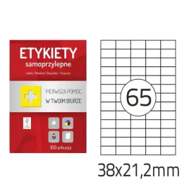 Zdjęcie produktu Etykiety samoprzylepne A4 100 arkuszy 38 x 21,2