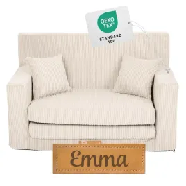 Zdjęcie produktu Sofa kanapa rozkładana dla dzieci piankowa pufa sztruks beżowy + GRAWER
