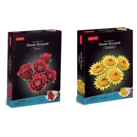 cubic-fun-zestaw-2x-puzzle-3d-bukiet-kwiatow-roze-sloneczniki-prezent