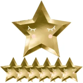 talerze-talerzyki-papierowe-gwiazda-zlota-w-ksztalcie-gwiazdy-27cm-6szt