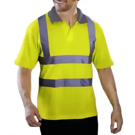 koszulka-ostrzegawcza-odblaskowa-robocza-polo-bhp-t-shirt-przewiewna-zolta