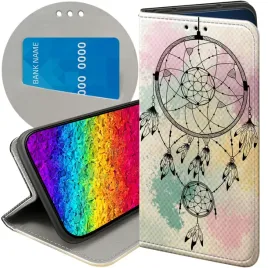 etui-z-klapka-do-xiaomi-redmi-note-9t-wzory-boho-lapacz-snow-piora-futeral