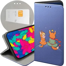 etui-z-klapka-do-xiaomi-redmi-note-9t-wzory-maly-ksiaze-lisek-roza-planeta