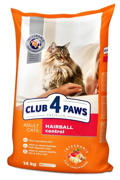 CLUB 4 PAWS Adult Hairball control 14kg