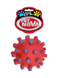 pet-nova-zabawka-dla-psa-pilka-jez-czerwona-11cm