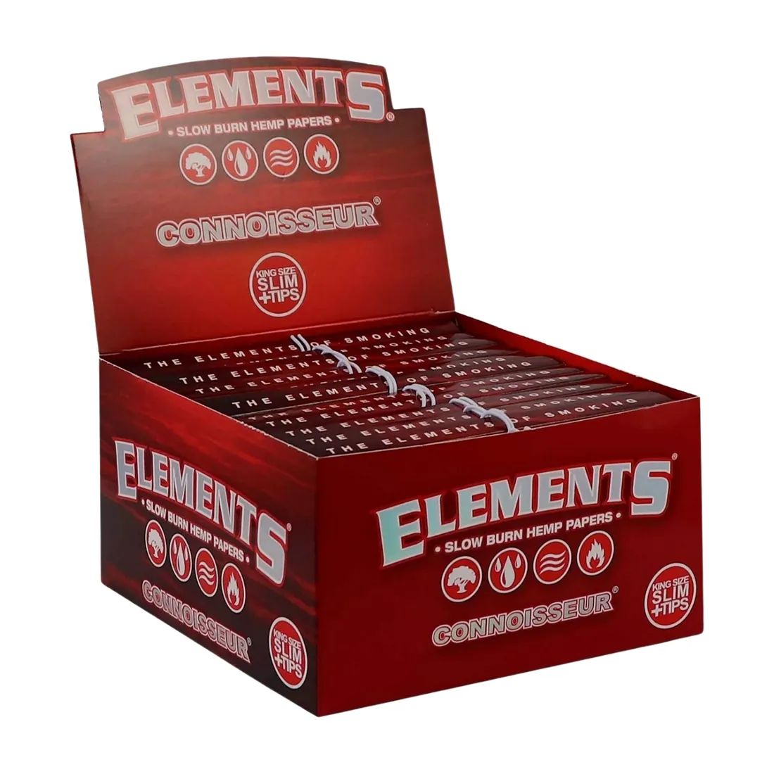 bibulki-elements-red-connoisseur-king-size-slim-tipy
