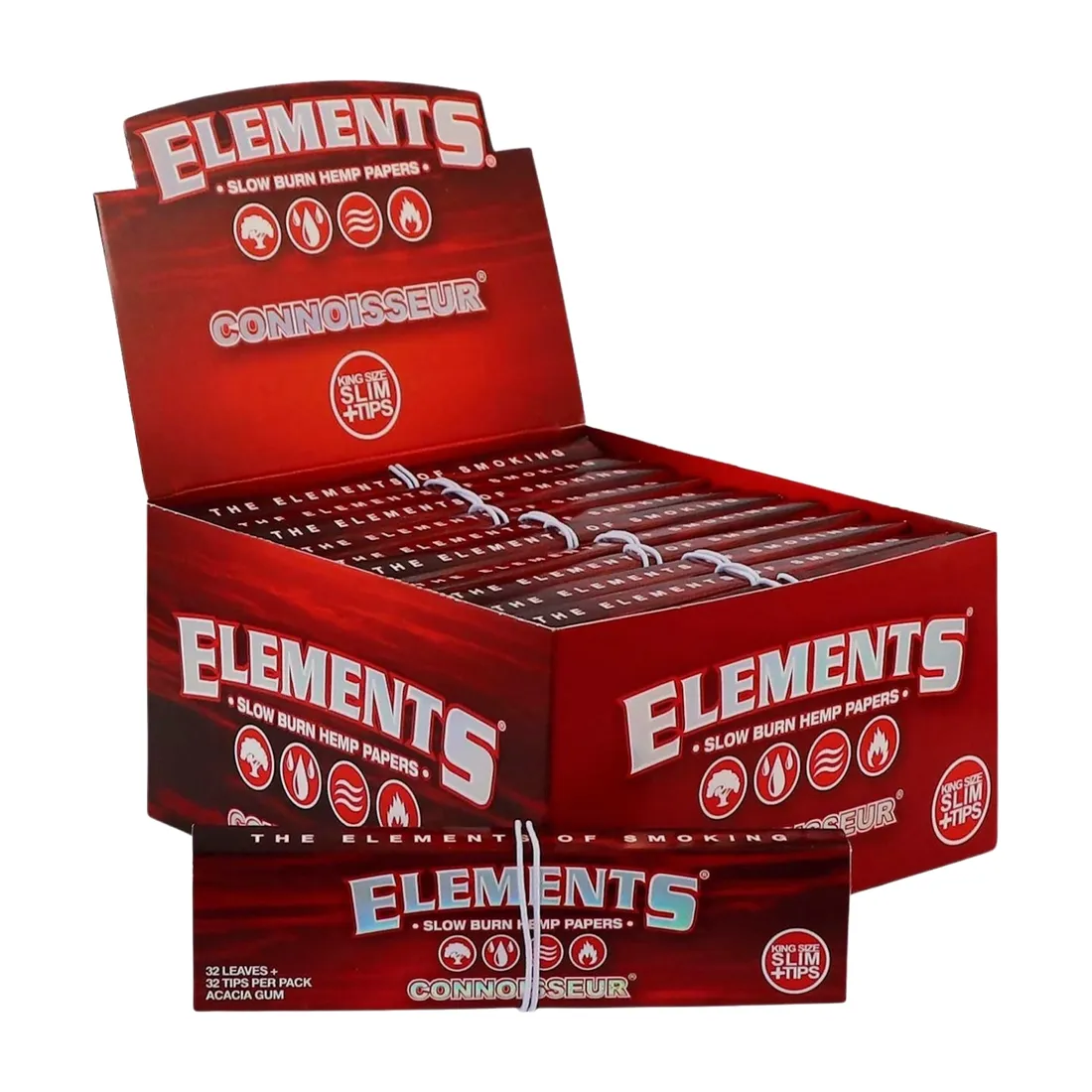 bibulki-elements-red-connoisseur-king-size-slim-tipy