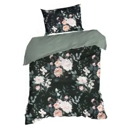 posciel-bawelniana-140x200-70x80-rosita1-czarna-kwiaty-komplet
