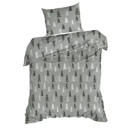 posciel-swiateczna-140x200-70x80-lenon-szara-choinki-flanela-komplet