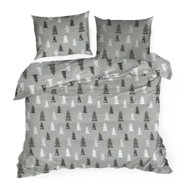 posciel-swiateczna-220x200-70x80x2-lenon-szara-choinki-flanela-komplet