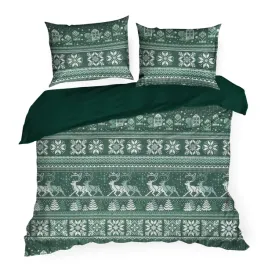 posciel-swiateczna-220x200-70x80x2-clover-bawelna-ranforce-zielona
