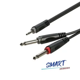 kabel-audio-jack-3-5mm-stereo-2-x-jack-6-3mm-mono-1m-roxtone-sayc130l1