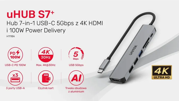 unitek-hub-s7-usb-c-hdmi-usb-sd-microsd-pd-100w-producent-unitek