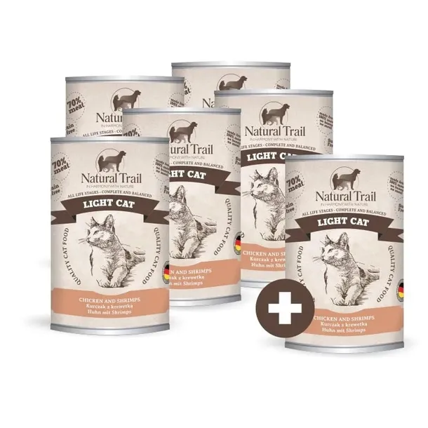 NATURAL TRAIL Light Cat Sterilised 6x400g kurczak łosoś