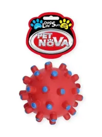 pet-nova-zabawka-dla-psa-pilka-jez-czerwona-11cm