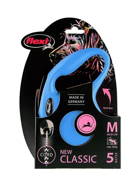 flexi-new-classic-m-linka-5m-20kg-niebieska-stan-nowy