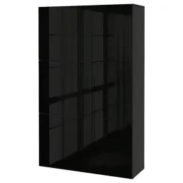 ikea-besta-kombinacja-z-drzwiami-wenge-selsviken-polysk-czarny-120x42x193cm